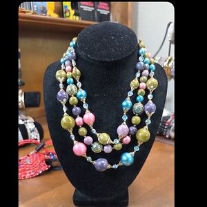 Vintage Multi-Color Statement Necklace - Women Jewelry